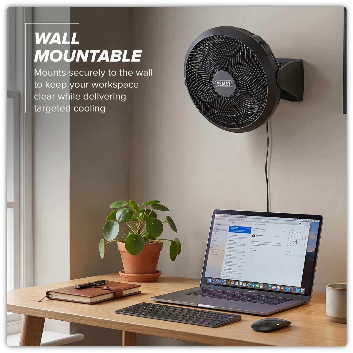 Sealey SFF12 12" Small Desk Fan 3-Speed 230V - additional view 2