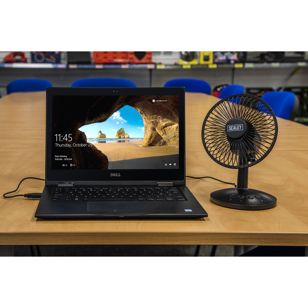 Sealey SFF6USB 6" Small Oscillating USB Desk Fan 3-Speed - additional view 6