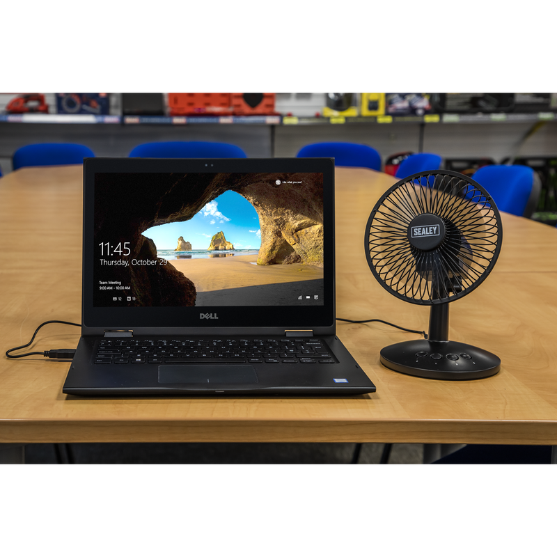Sealey SFF6USB 6" Small Oscillating USB Desk Fan 3-Speed - additional view 6