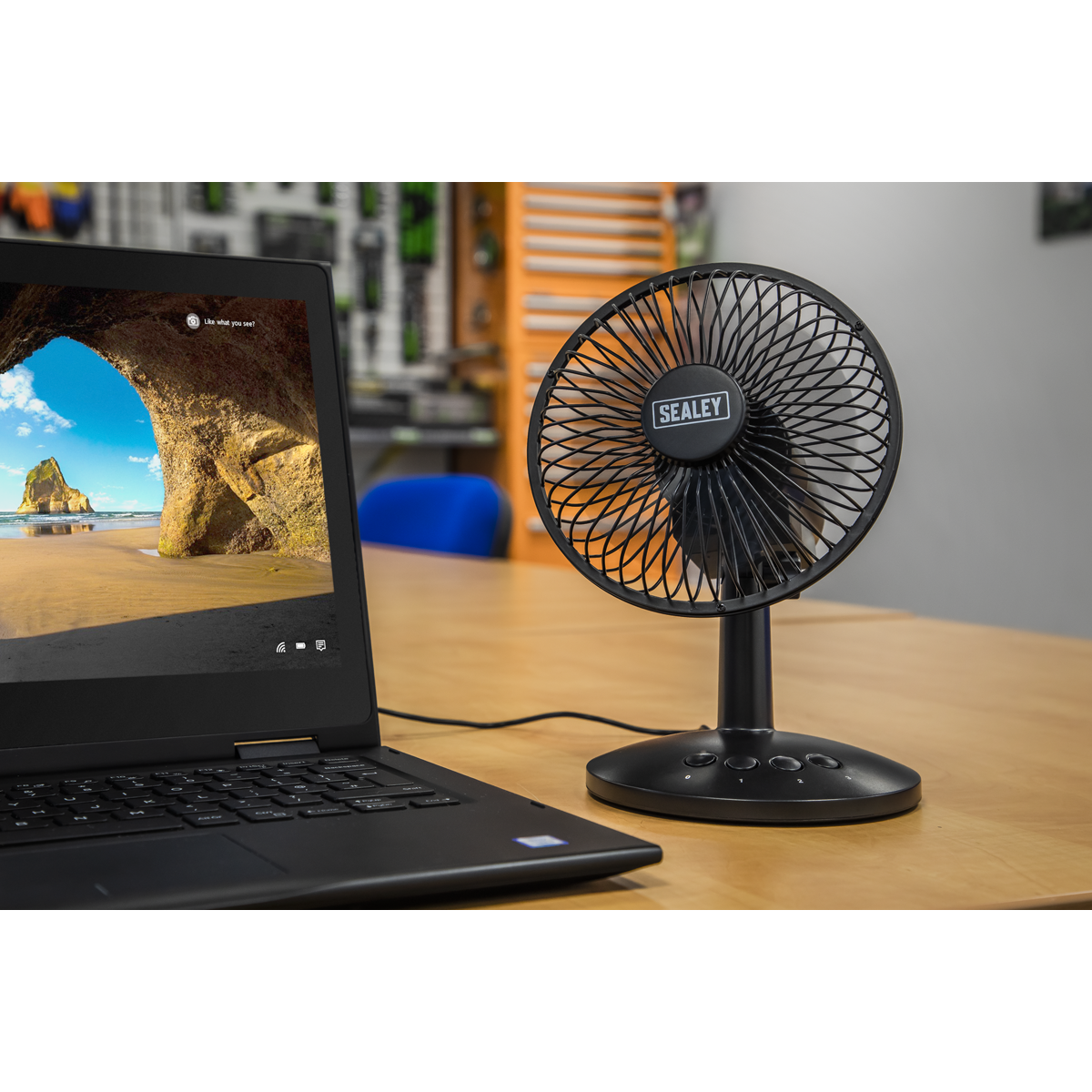 Sealey SFF6USB 6" Small Oscillating USB Desk Fan 3-Speed - additional view 2