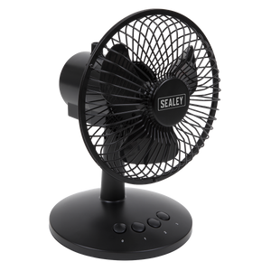 Sealey SFF6USB 6" Small Oscillating USB Desk Fan 3-Speed