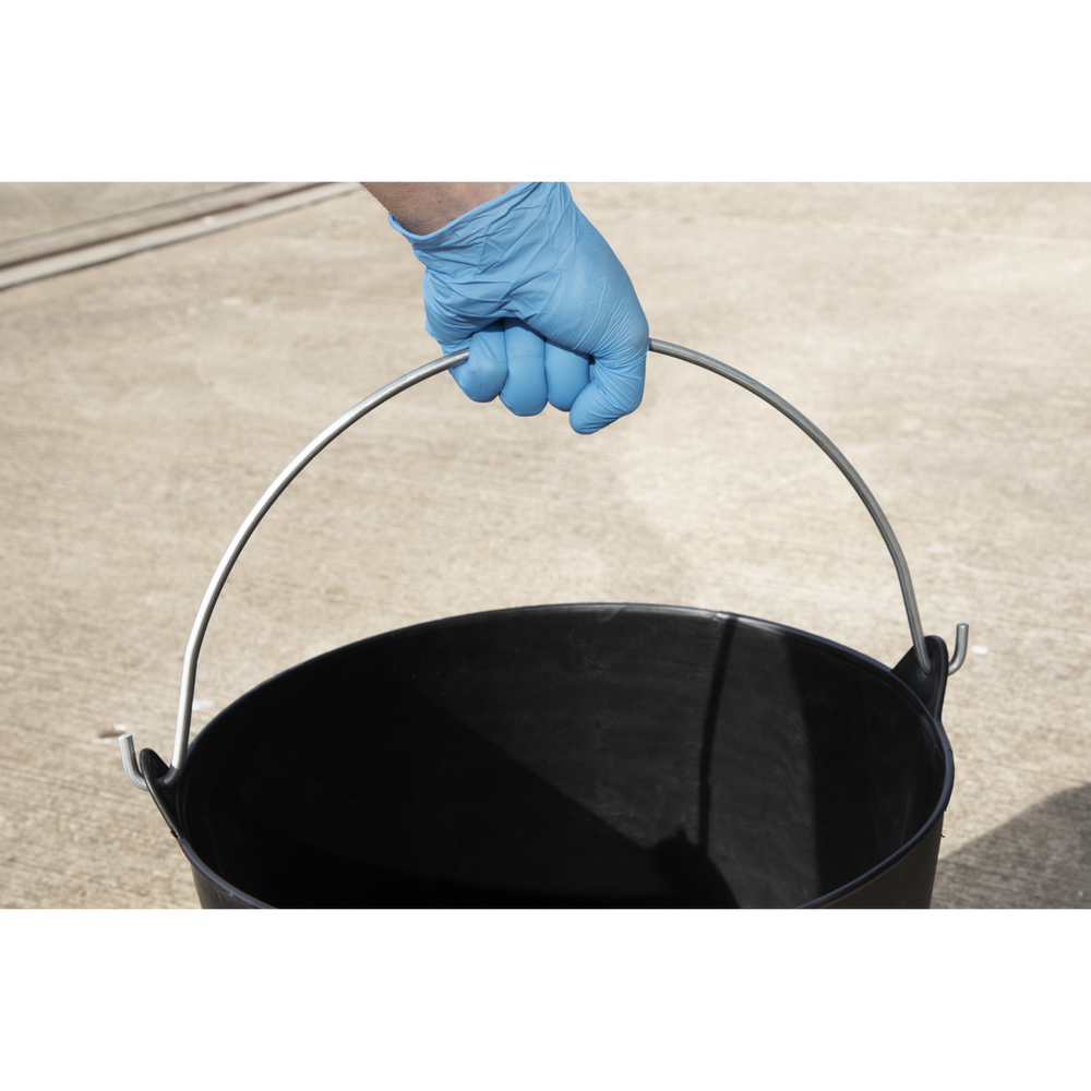 Sealey SFT26H Heavy-Duty Flexi Tub 26L with Metal Handle - Black - additional view 4