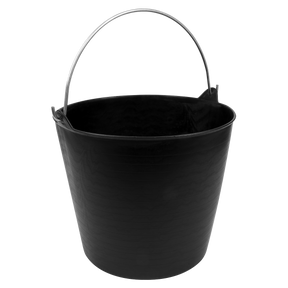 Sealey SFT26H Heavy-Duty Flexi Tub 26L with Metal Handle - Black