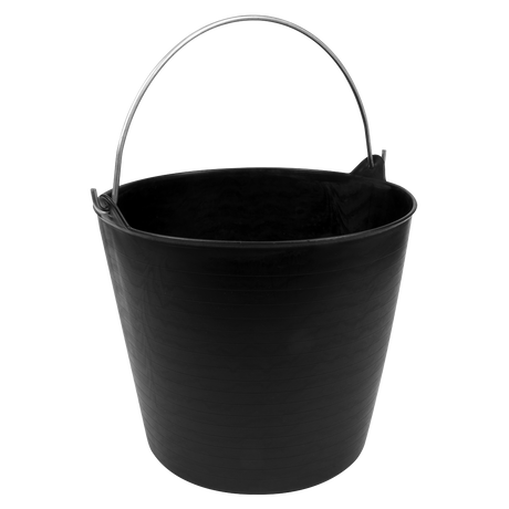 Sealey SFT26H Heavy-Duty Flexi Tub 26L with Metal Handle - Black