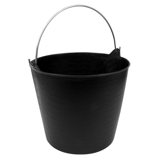 Sealey SFT26H Heavy-Duty Flexi Tub 26L with Metal Handle - Black