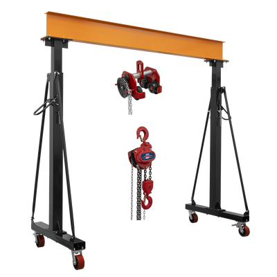 Sealey SG3000KITG Portable Adjustable Gantry Frame with Geared Trolley & Hoist Combo 3 Tonne