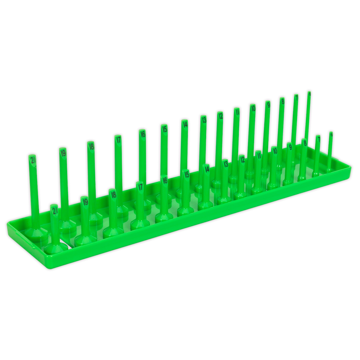 Sealey SH3815HV Premier Socket Holder 3/8"Sq Drive 6-21mm - Hi-Vis Green