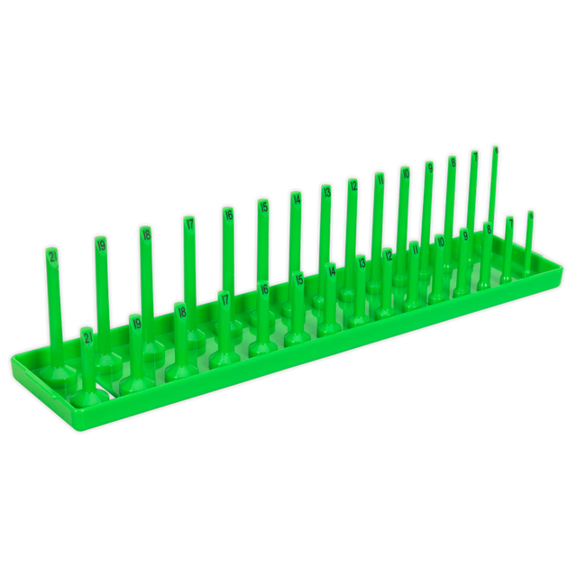 Sealey SH3815HV Premier Socket Holder 3/8"Sq Drive 6-21mm - Hi-Vis Green