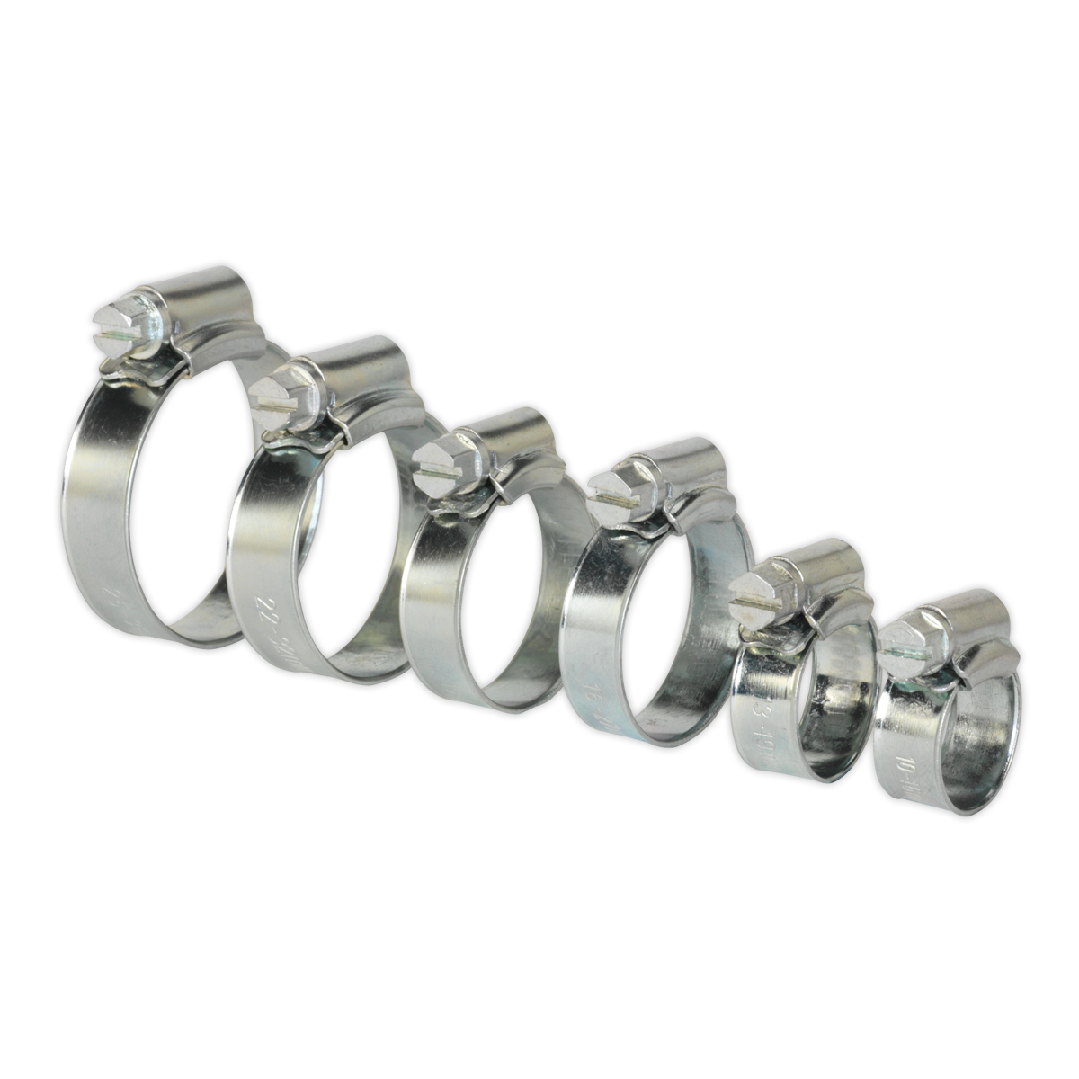 Sealey SHCS1 Zinc Plated Hose Clip Assortment 8-29mm 30pc