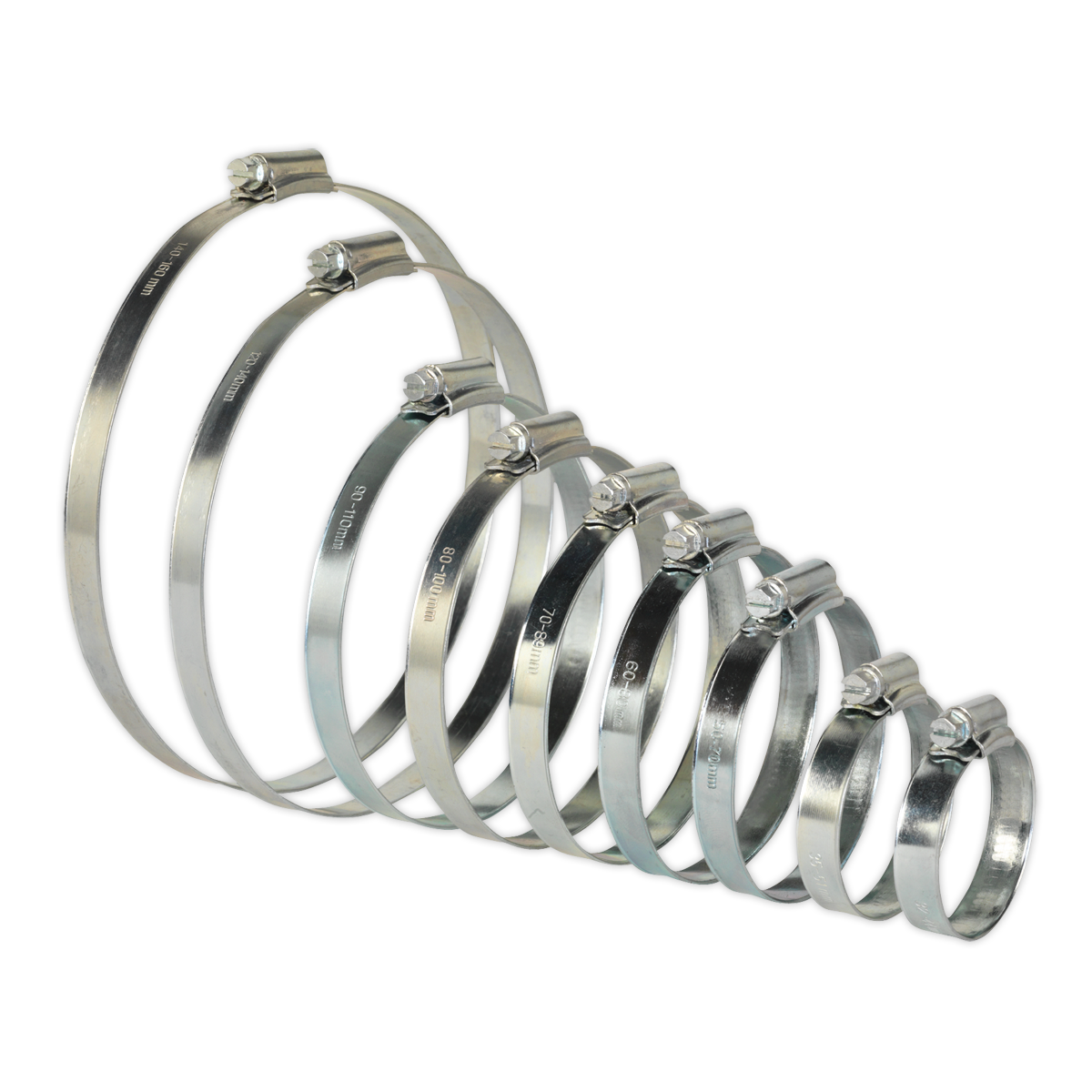 Sealey SHCS2 Zinc Plated Hose Clip Assortment 44-160mm 26pc