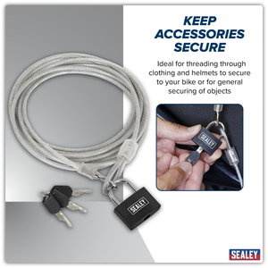 Sealey SHGCL3 Motorcycle Cable Lock 3m - additional view 3