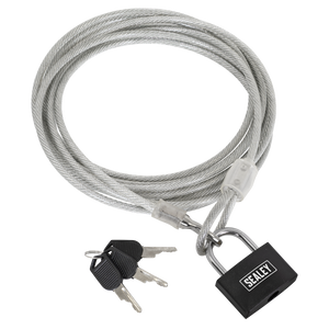 Sealey SHGCL3 Motorcycle Cable Lock 3m