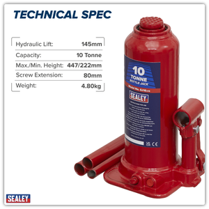 Sealey SJ10 Bottle Jack 10 Tonne - additional view 3