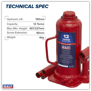 Sealey SJ12 Bottle Jack 12 Tonne - additional view 3