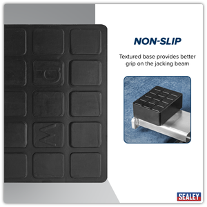 Sealey SJBEX.A02 Rubber Support Block for Viking Jacking Beams 60mm - additional view 3