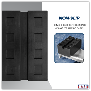 Sealey SJBEX.A03 Slotted Rubber Support Block for Viking Jacking Beams 80mm - additional view 2