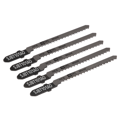 Sealey SJBT101AO Jigsaw Blade for Hard Wood 83mm 18tpi - Pack of 5