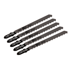 Sealey SJBT101BR Jigsaw Blade for Hard Wood Downward Cut 100mm 10tpi - Pack of 5