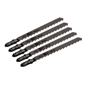 Sealey SJBT101BR Jigsaw Blade for Hard Wood Downward Cut 100mm 10tpi - Pack of 5