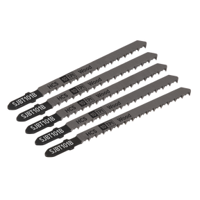 Sealey SJBT101B Jigsaw Blade for Hard Wood 100mm 10tpi - Pack of 5