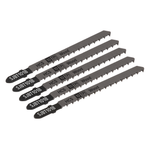 Sealey SJBT101B Jigsaw Blade for Hard Wood 100mm 10tpi - Pack of 5