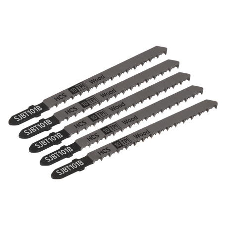 Sealey SJBT101B Jigsaw Blade for Hard Wood 100mm 10tpi - Pack of 5