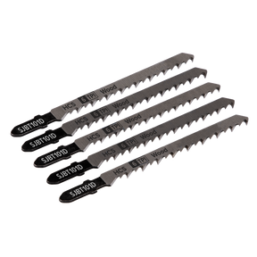 Sealey SJBT101D Jigsaw Blade for Hard Wood 100mm 6tpi - Pack of 5