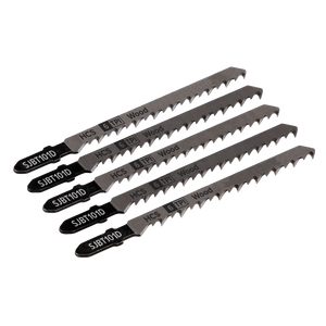 Sealey SJBT101D Jigsaw Blade for Hard Wood 100mm 6tpi - Pack of 5