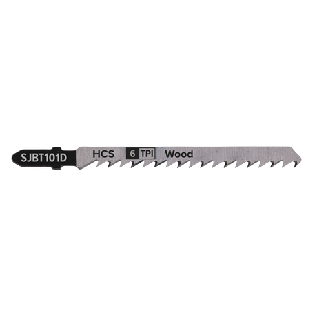 Sealey SJBT101D Jigsaw Blade for Hard Wood 100mm 6tpi - Pack of 5 - additional view 2