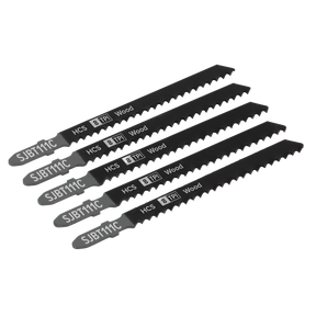 Sealey SJBT111C Jigsaw Blade for General Wood 100mm 8tpi - Pack of 5
