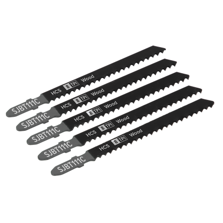 Sealey SJBT111C Jigsaw Blade for General Wood 100mm 8tpi - Pack of 5