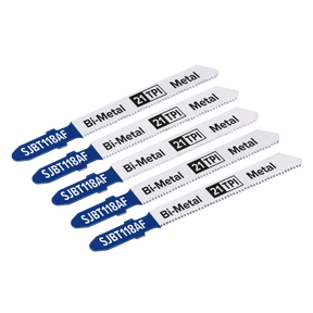 Sealey SJBT118AF Jigsaw Blade for Metal 75mm 21tpi - Pack of 5