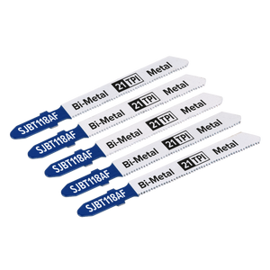 Sealey SJBT118AF Jigsaw Blade for Metal 75mm 21tpi - Pack of 5