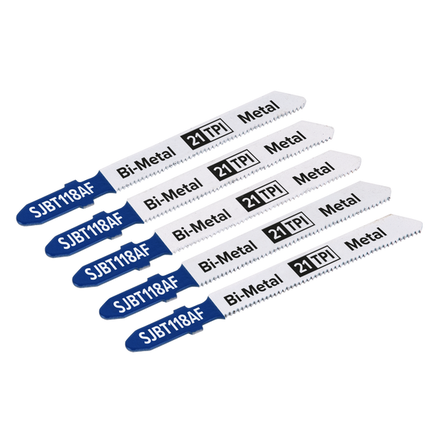 Sealey SJBT118AF Jigsaw Blade for Metal 75mm 21tpi - Pack of 5