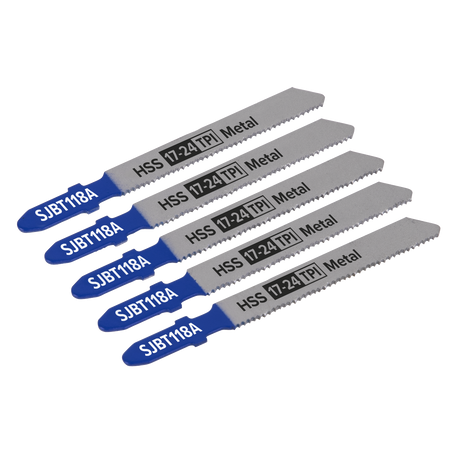 Sealey SJBT118A Jigsaw Blade for Metal 92mm 17-24tpi - Pack of 5