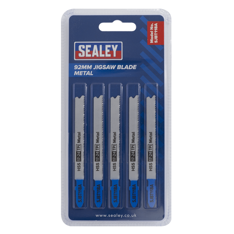 Sealey SJBT118A Jigsaw Blade for Metal 92mm 17-24tpi - Pack of 5 - additional view 2