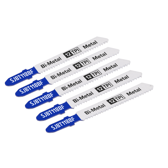 Sealey SJBT118BF Jigsaw Blade for Metal 75mm 12tpi - Pack of 5