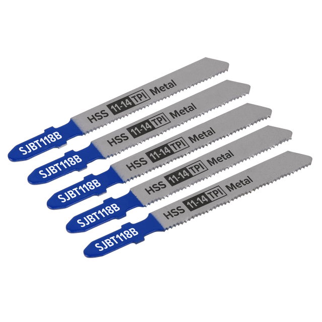 Sealey SJBT118B Jigsaw Blade for Metal 92mm 11-14tpi - Pack of 5