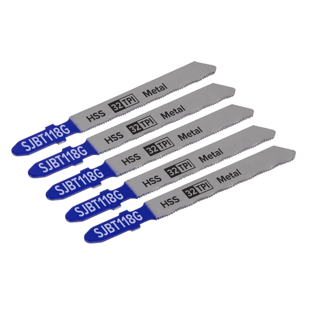 Sealey SJBT118G Jigsaw Blade for Metal 75mm 32tpi - Pack of 5