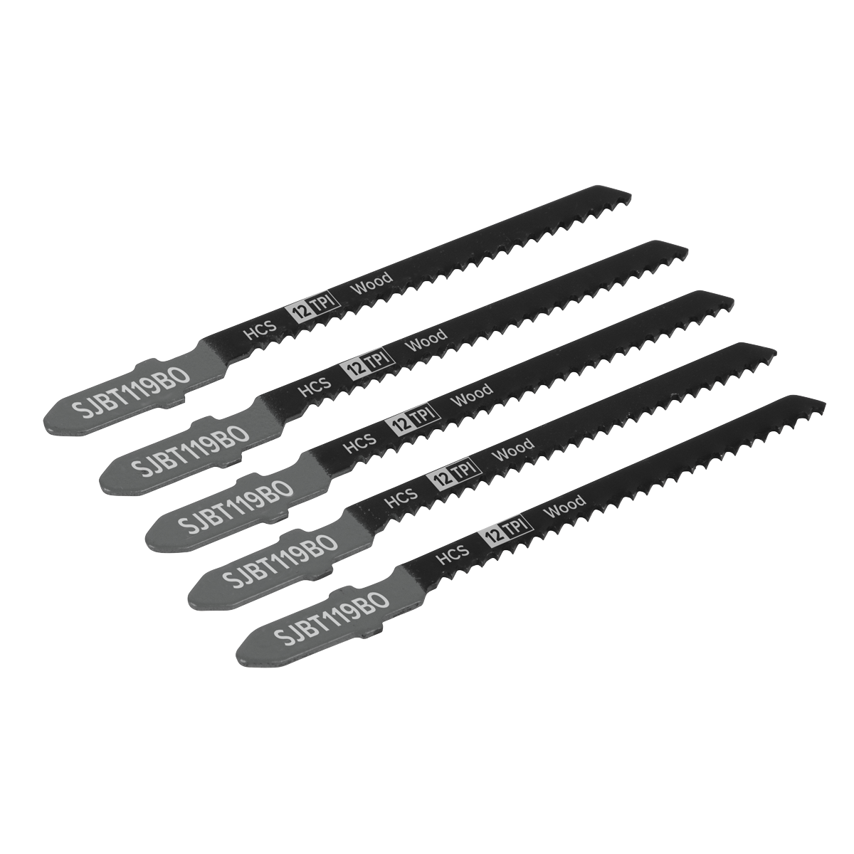 Sealey SJBT119BO Jigsaw Blade for General Wood 75mm 12tpi - Pack of 5