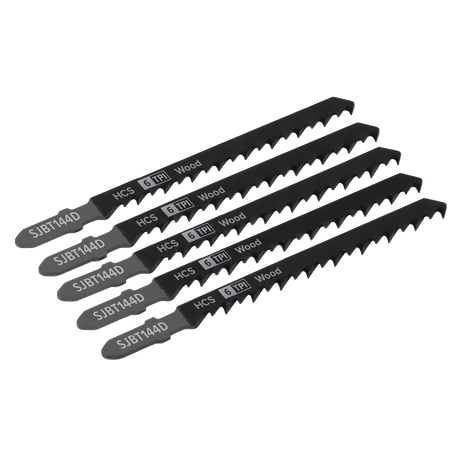Sealey SJBT144D Jigsaw Blade for General Wood 100mm 6tpi - Pack of 5