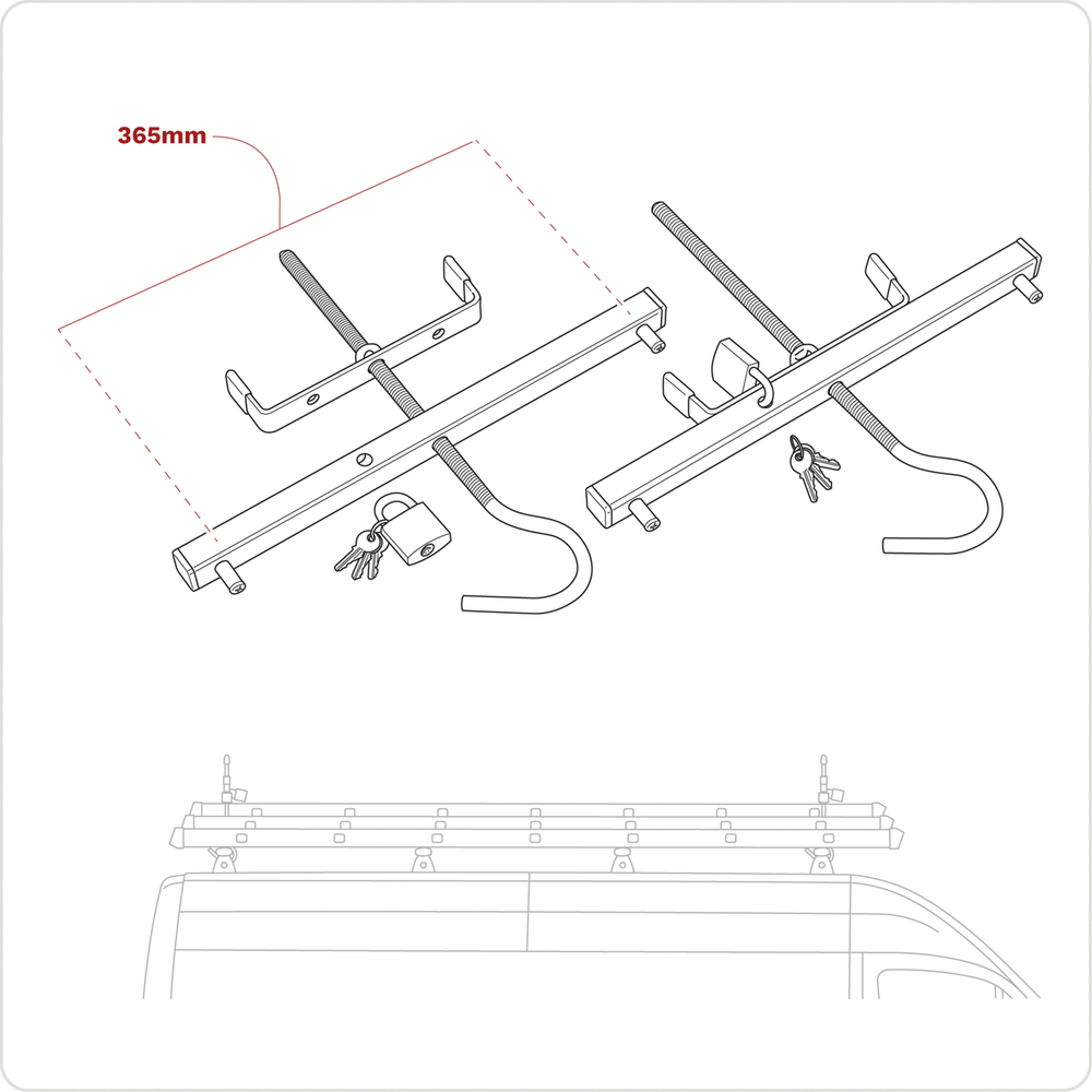 Sealey SLC2 Ladder Roof Rack Clamps - additional view 3