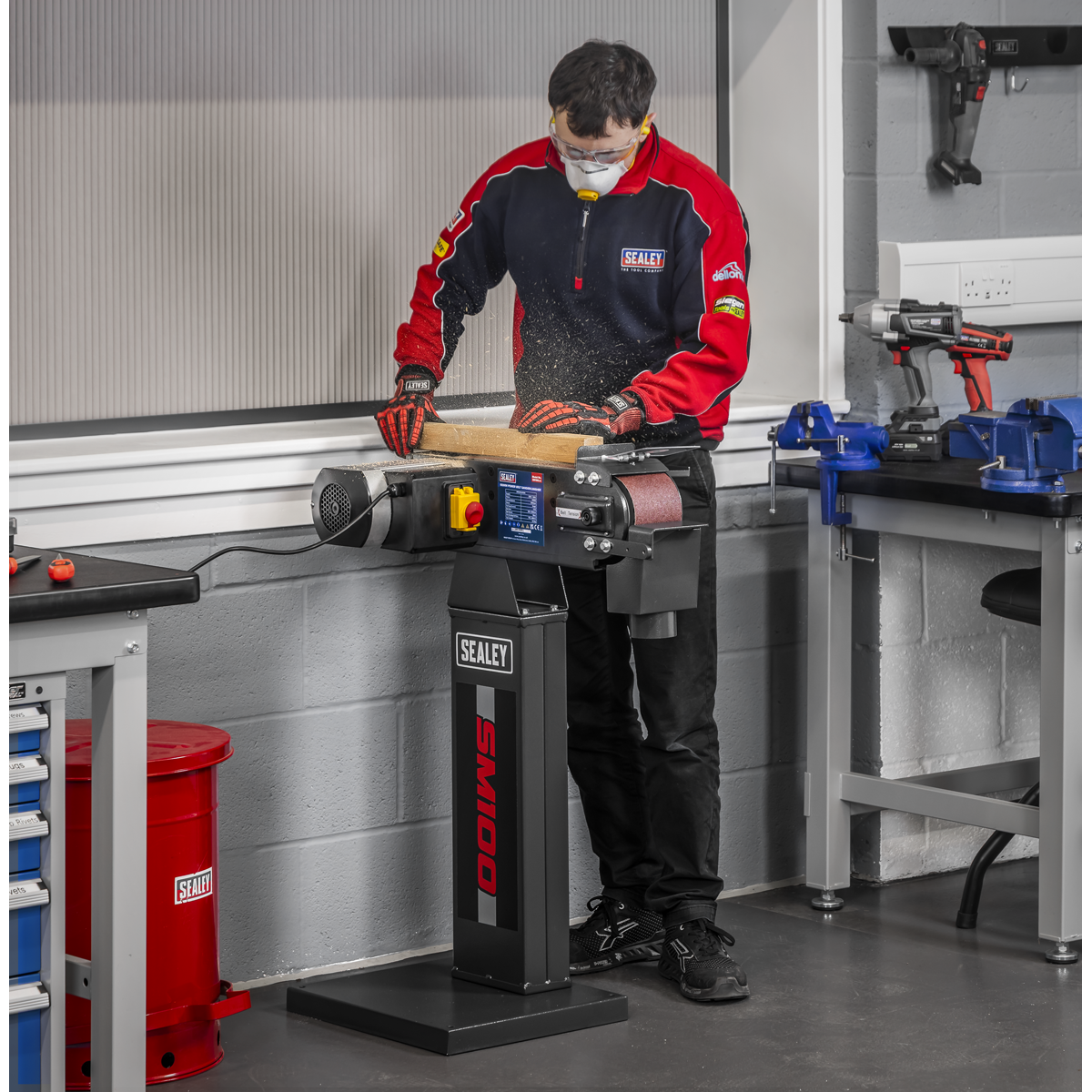 Sealey SM100 Power Belt Sander/Linisher 100 x 1220mm 1500W/230V - additional view 7