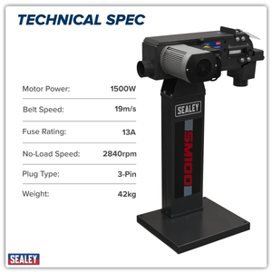 Sealey SM100 Power Belt Sander/Linisher 100 x 1220mm 1500W/230V - additional view 5