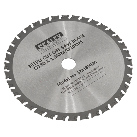 Sealey SM180B36 Cut-Off Saw Blade 180 x 1.9mm/20mm 36tpu