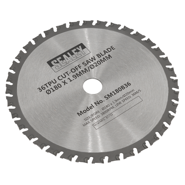 Sealey SM180B36 Cut-Off Saw Blade 180 x 1.9mm/20mm 36tpu