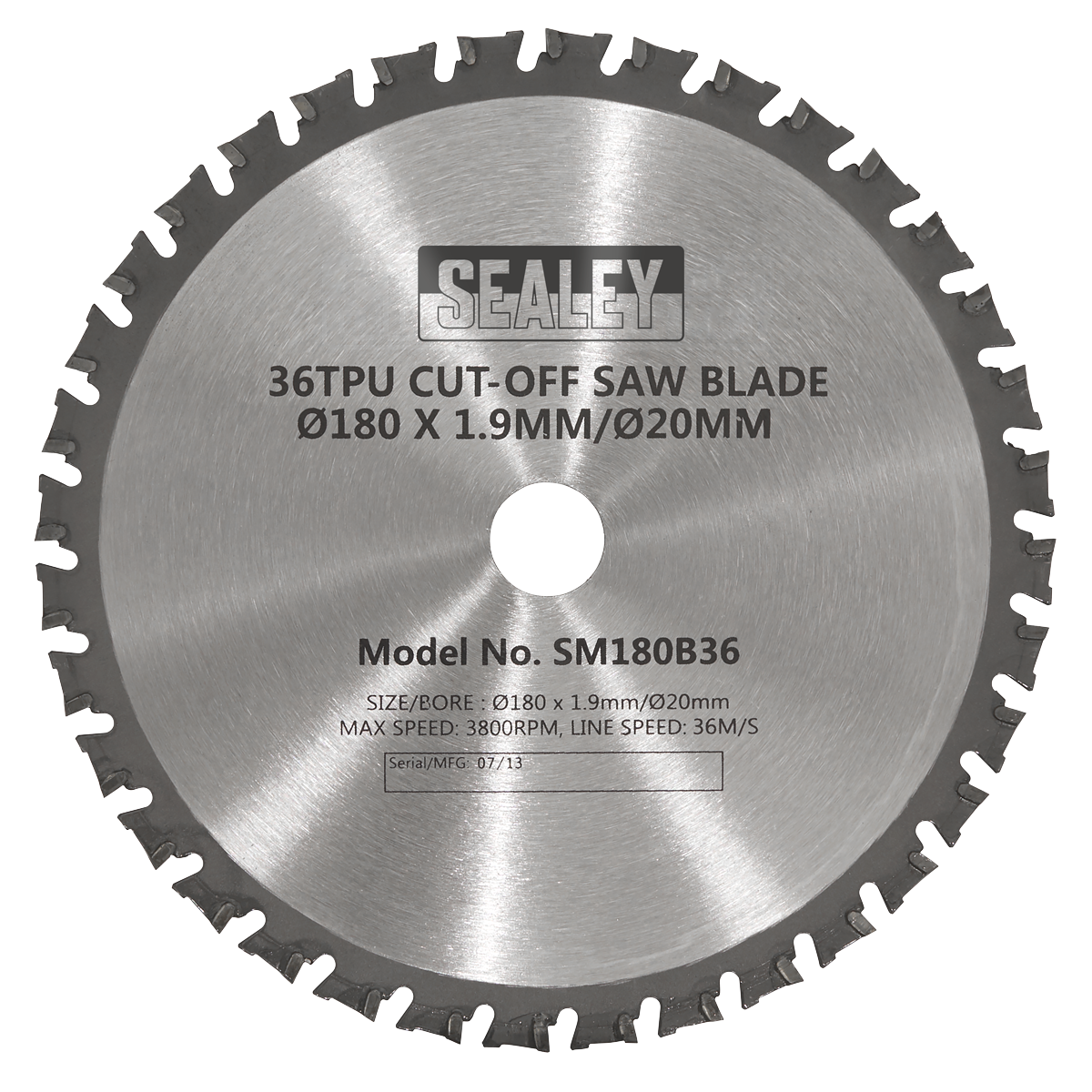 Sealey SM180B36 Cut-Off Saw Blade 180 x 1.9mm/20mm 36tpu - additional view 2