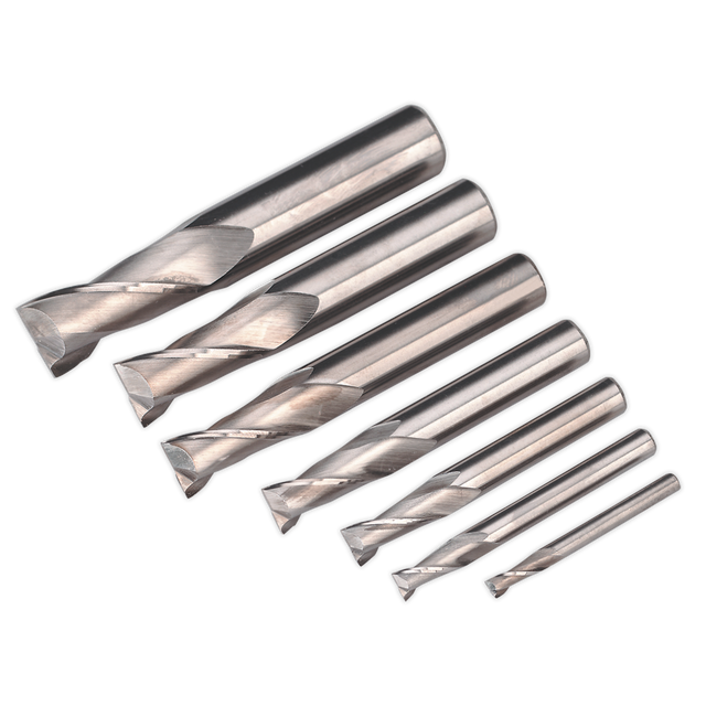 Sealey SM2502EMSET HSS End Mill Set 2 Flute 4-16mm