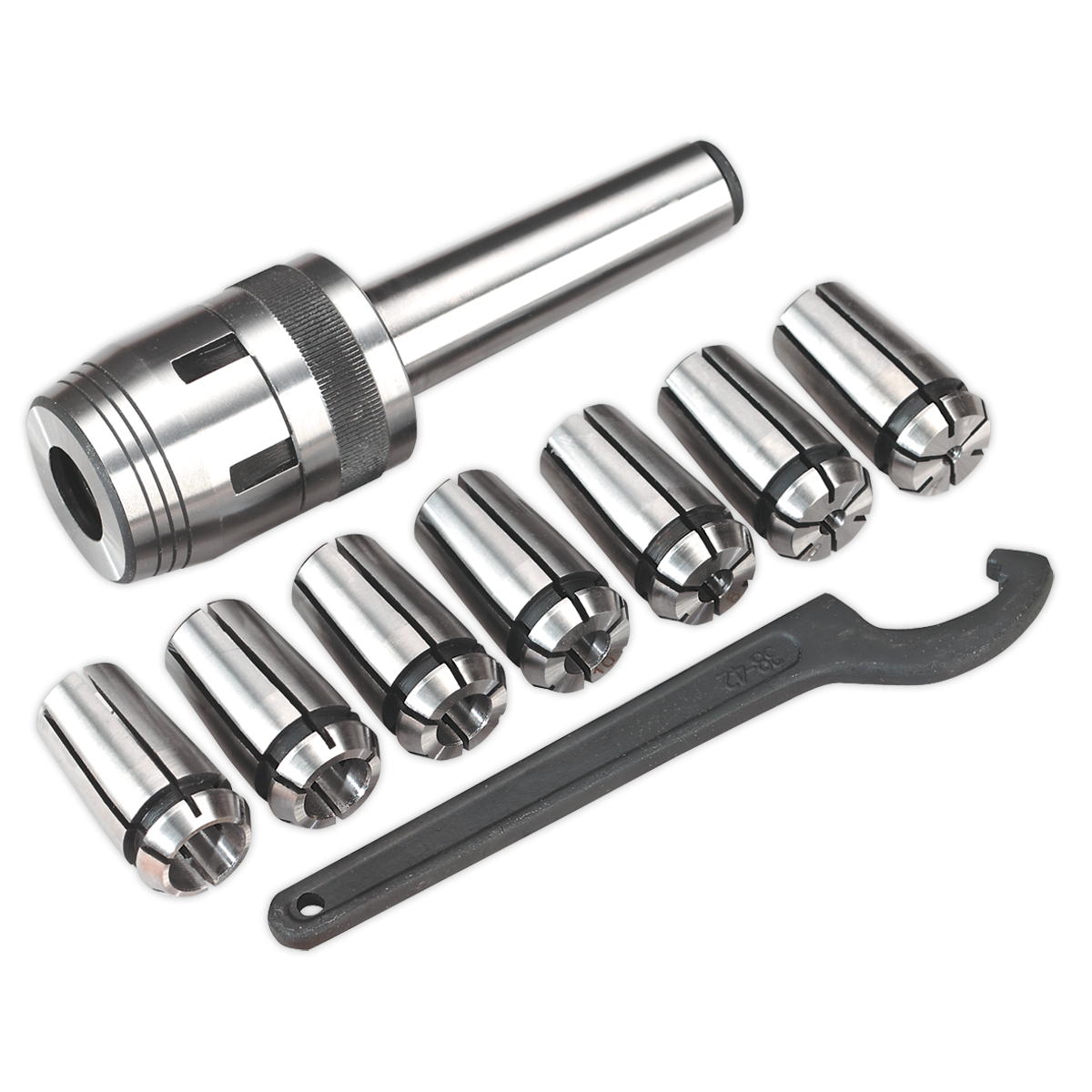 Sealey SM2502MCS Mill Chuck Set MT3-M12 4-16mm