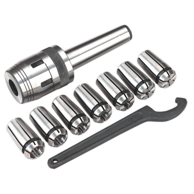 Sealey SM2502MCS Mill Chuck Set MT3-M12 4-16mm